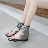 Heel Sandals Women's Summer Chain Roman Toe Sandals Women's Fashionable Casual