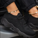 Women Mesh Vulcanized Ladies Platform Sports Shoes Female Casual Lace Up Flats Women's Comfortable Footwear Plus