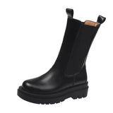Autumn Winter Chelsea Boots Women Platform Brown Black Beige White Ankle Boots For Women Fur Short Chunky Punk Gothic