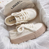 Breakj New Canvas Shoes Women's Platform Increased De Training Shoes College Wind Small Students Commute Small Red Book Hot