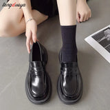 brown Loafers 2022 Student Uniform Small Leather Shoes Retro British Style Fashion Women's Single Shoes flats Mary