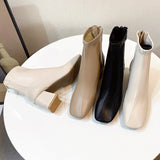 Boots, Women's High Heels, Square Heels, Children's Fall 2023 New Korean Version Of Boots Behind Zipper Fashion Women's
