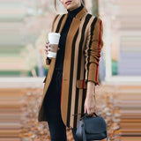 Winter New Fashion Women Stand Collar Print Jackets Casual Long Sleeves Elegant Office Lady Cardigan Slim Buttons