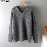 Autumn Winter v-neck thick oversize Sweater pullovers Women 2021 LOOSE sweater pullovers female Long