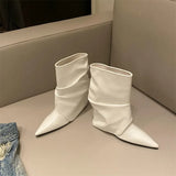 Breakj A Hottie Slope And Trouser Tube Boots Autumn And Winter New Pointed Single Boots With Fashion Boots Temperament Fashion Short