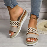 Breakj Slippers Women 2025 New Large Size 43 Rope Bottom Thick Bottom Fish Mouth Sandals
