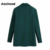 Spring Autumn Solid 2 Piece Set Women Single Button Elegant Office Blazer Suits Pleated Lady Long Pants Female