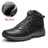 Winter Warm Men Boots Genuine Leather Fur Plus Men Snow Boots Handmade Waterproof Working Ankle Boots High Top Men
