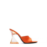 Breakj R 2023 New Transparent High Heel Summer Red Rubber Coarse Leather Mouth Casual High Heel High Heel