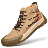 New Men's Genuine Leather Hight Top Shoes Luxury Brand Non Slip Suede Motorcycle Boots Fashion Casual Sneakers Big