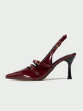 Breakj Arc De Triomphe Baotou Mary Jane Sandals Woman 25 New Pointed Cat And A Word Buckle Behind The