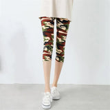 Camouflage Printed Leggings Sexy Women Lady Army Green High Elastic Fitness Leggins Polyester Capris Workout