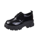 Summer And Autumn New English Style Muffin Thick Soles Small Leather Shoes Round Head Tie JK Leisure Love