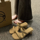 Breakj And Word With Small Cool Slippers Wearing Women 2025 Summer New French Fashion Temperament High-Heezy