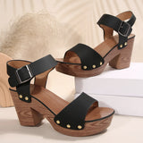 Breakj Summer New High-Heeled Sandals Women's Shoes With Fish Mouth Sandals Belt Buckle High Heel Casual