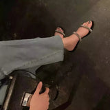 Breakj Women's French Sandals 2025 Summer New Fashion With Water Drill Slippers Women Wearing Fairy Temperament Cool