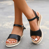 Slope Heel Sandals Women's 2023 Summer New Fish Mouth Buckle Fashion Comfortable Thick-Soled Women's