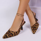 Breakj Summer New Leopard Print Fine Heel Bao Head Behind The High Heel High Heel High Heel Women's