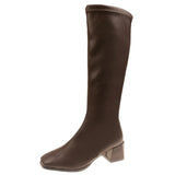 Breakj The Knee-Length Boots Woman 2025 Autumn And Winter New British Style Fashion Small Man Showing Thin And Tall And Knight Female