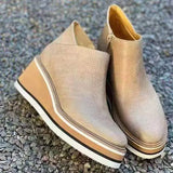 Women's Autumn Boots Round Toe Comfortable Platform Shoes Non-Slip Casual Lady Ankle Boots Side Zip Retro Female Mujer