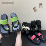 Women Slippers Sexy Clip Toe Shoes 2023 Summer NEW Platform Flip Flops Sandals Beach Slides Indoor Zapato Mujer Black