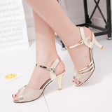 Women Sandals 2020 Summer Shoes Woman Dress Shoes Bling Weddging Shoes Silver High Heels Pumps Ladies Shoes Zapatos Mujer