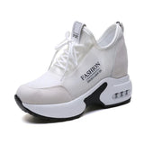 Sneakers Women Thick Bottom Wedges Vulcanized Shoes High Heels Ladies Spring Footwear Suede Leather Female Shoes
