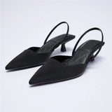 Shoe Fashion Pointed Crystal Square Buckle Women Shoes PU Leather Luxury Low-heeled Female Shoes Sandals Women2021