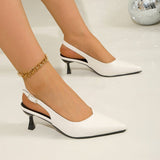 Breakj Summer New British Wind Tip Thin With A Word Buttoned Fashion Sandals Women's High