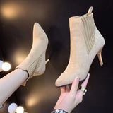 2024, Short Boots, Women's Thin-Heeled Bare Boots, Frosted Martin Boots, High Heels, Children's Autumn And Winter Style