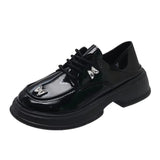 Spring And Summer New Small Leather Shoes For Women All Over The World, Retro British Style, Thick Soles, Thick Heels, Round Head, Love Shoes, Four