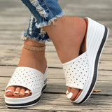 Breakj And Summer New Fish Mouth Slope With Slippers Women Wear Fashion Casual One-Word Drag Plus Size Women's