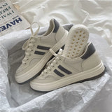 Women 2021 White Korean Flat Casual Canvas Sports Shoes Sneakers Platform Autumn Running Spring Rubber Vulcanize