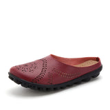 Breakj Summer Cowhaired Half-Slippers Women Fashion Wear Net Red Flat Bottom Without A Back-And-Out Woman Cool