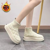 Breakj And Winter Pure Color Snow Boots Platform Fashion Gently Breathable High Appearance Level Female Cotton Shoes To Keep Warm Simple Hot
