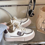 2023 New Flat Cream Small White Shoes Women's Color Lace Fashion Casual Sports Shoes Board Shoes