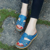 Slippers Women's 2023 Size Sandals Women's Hollowed-Out Cross-Leisure Slope Heels Ladies