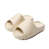 Summer Men Slippers Slides Rosy Beige Thick Sole Candy Color Men's Women's Slippers Beach Slides Sandals Flip Flops
