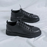 Breakj Men's Shoes Spring Tide Shoes 2023 New British Ins Small Leather Shoes Increased Work-Wear Board Shoes