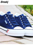 2023 New Women's Canvas Shoes Fashion Lace-Up Ladies Trainers Casual Sneakers Women High Heels Platform White