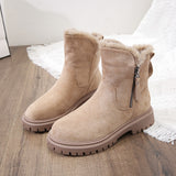Women Snow Boots Plush Zipper Platform Thick Bottom Ladies Ankle Boots Warm Winter Casual Fashion Female Cotton Shoes