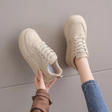 Breakj Version Of Small White Shoes Women In The Autumn Of 2025 New Fashion Thick-Soled Women's Casual Shoes In The Trend Of Retro Lace Board