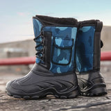 Warm Outdoor Men Snow Boots Stylish Casual Mid-calf Male Plush Shoes High-top Hard-wearing Botas De Hombre 2021