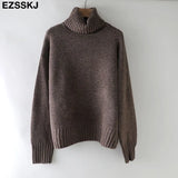 Winter casual cashmere oversize thick Sweater pullovers Women 2021 loose Turtleneck women's sweaters