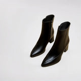 Breakj Boots 2023 Autumn And Winter New Korean Fashion Sharp Head Thick Side Zipper Short Fashion Pure Black Women's
