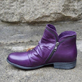Breakj Boots Autumn And Winter New Round Head Thick And Double-Side Zipper Short Boots Women's Shoes Martin Boots Large Size