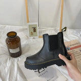 Breakj Boots Female College British Wind Fashion New New New Retro Style Thick Sole Increased Locomotive Ankle Boot