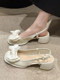 Sandals Mary Jane Shallow Mouth Comfort Shoes for Women Summer Heels Med Pointed Girls High Spring Retro Medium
