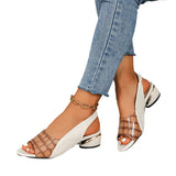 Breakj Women's Sandals 2025 Summer New Fish Mouth Splicing Middle Root With Buckle North American Wind