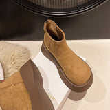 Breakj The Simple Non-Slip Cotton Boots Women 2025 Elegant Temperament Simple Solid Color Round Head Snow Boots High